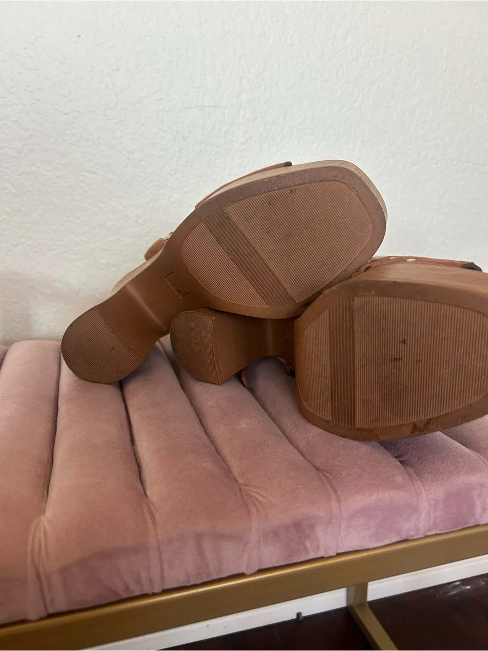 Suede Platform Slingback Sandals